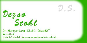 dezso stohl business card